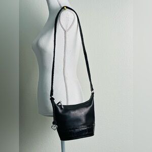 Vintage Brighton Small Leather Croc Embossed Bucket Shoulder/Crossbody Bag